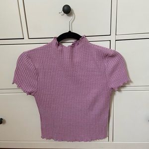 Cropped purple turtle neck shirt